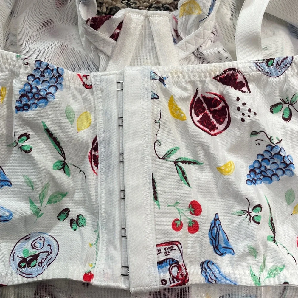 Colsie Colorful Sardine Patterned Bustier Bralette Size L | NWT - Picture 5 of 7